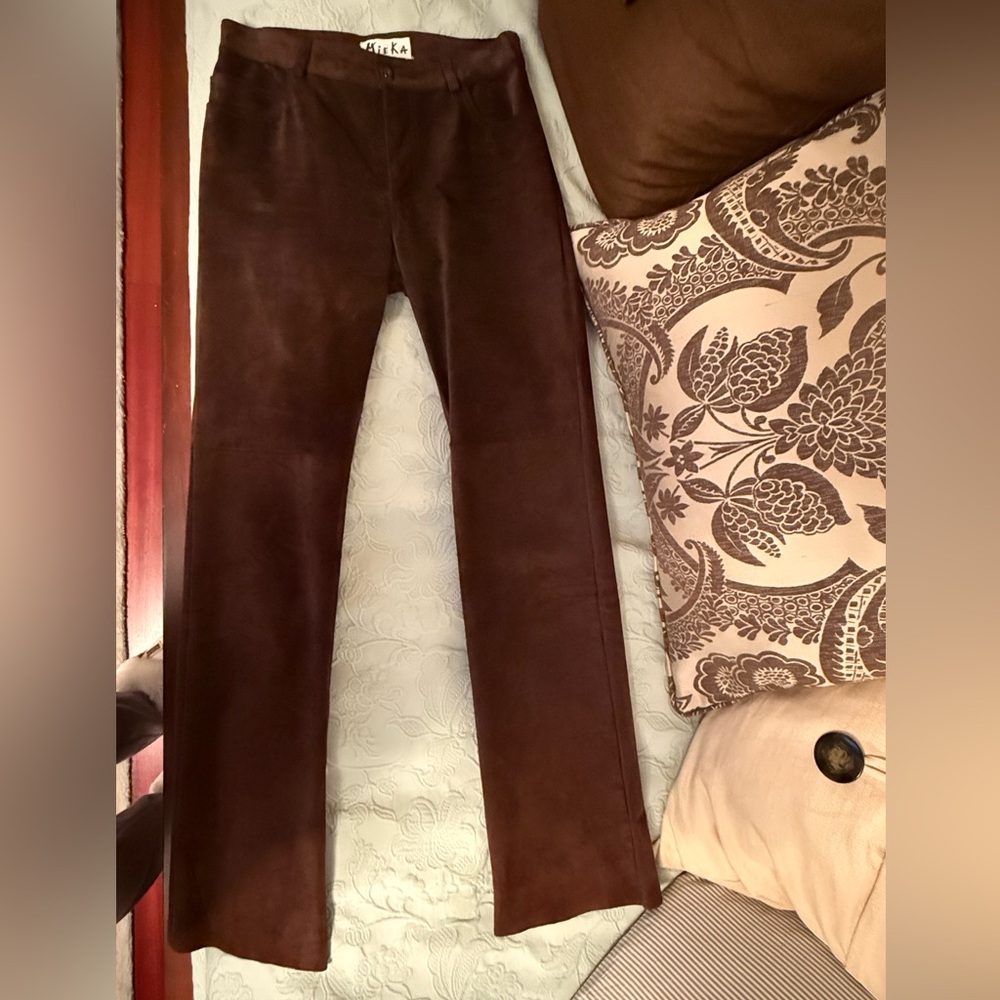 Brown Genuine Suede Jeans